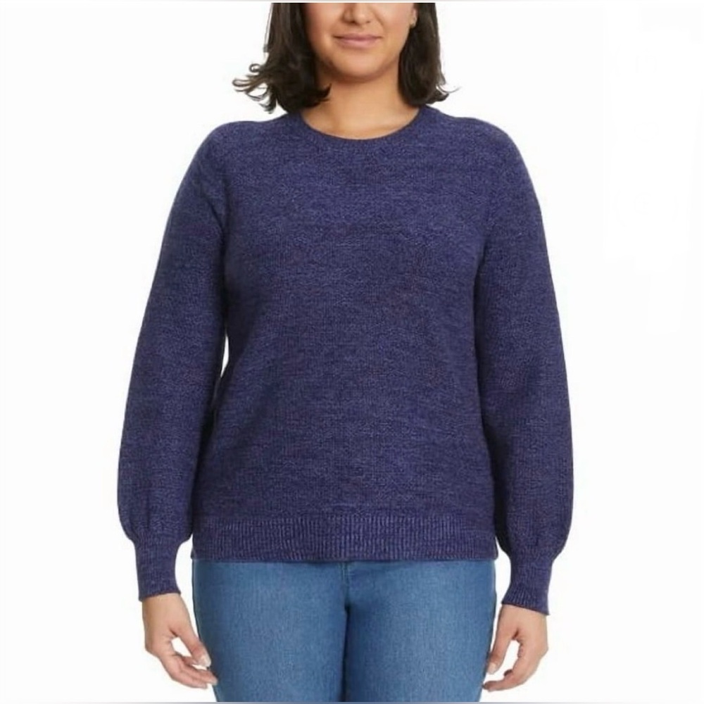 NWT Gloria Vanderbilt Blue Crewneck Sweater Size XXL - Picture 3 of 10